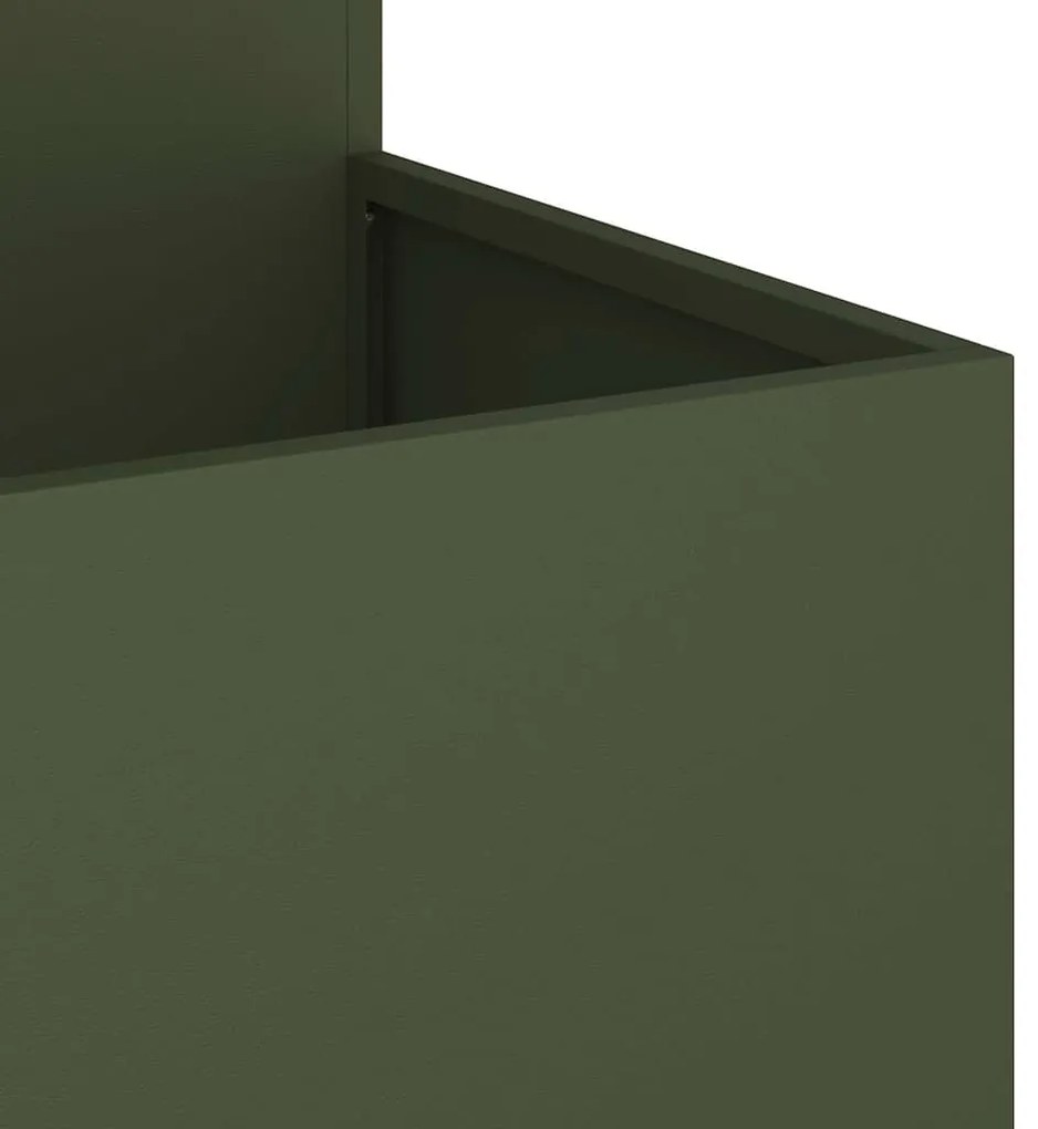 Jardineira vidaXL 80x80x60 cm Verde Oliva Aço