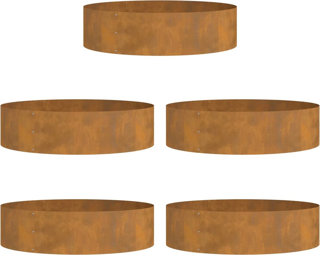 vidaXL Anel de Vaso 5 pcs Castanho 80 x 80 x 20 cm