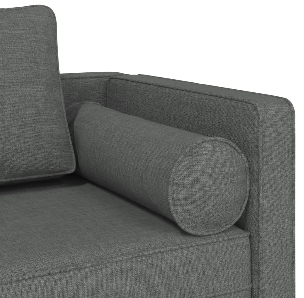 Chaise lounge com almofadões tecido cinzento-escuro