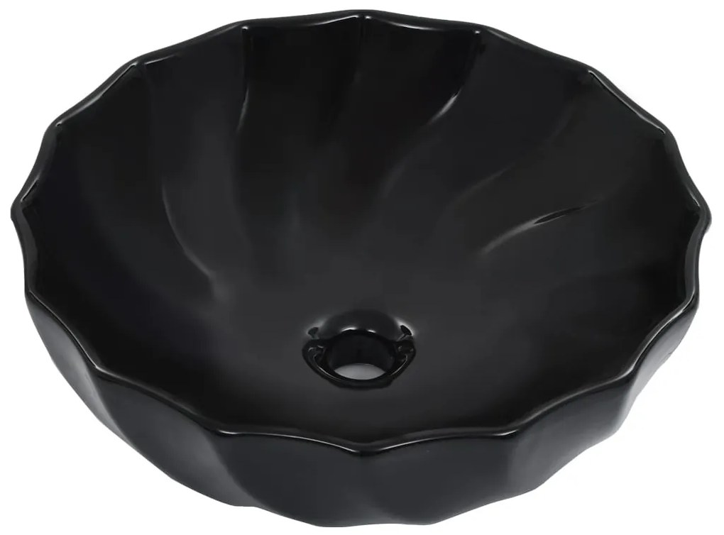 Lavatório 46x17 cm cerâmica preto