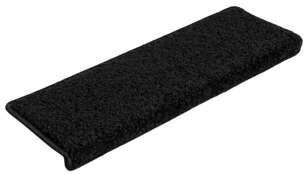 Tapetes de escadas 10 pcs 65x21x4 cm preto