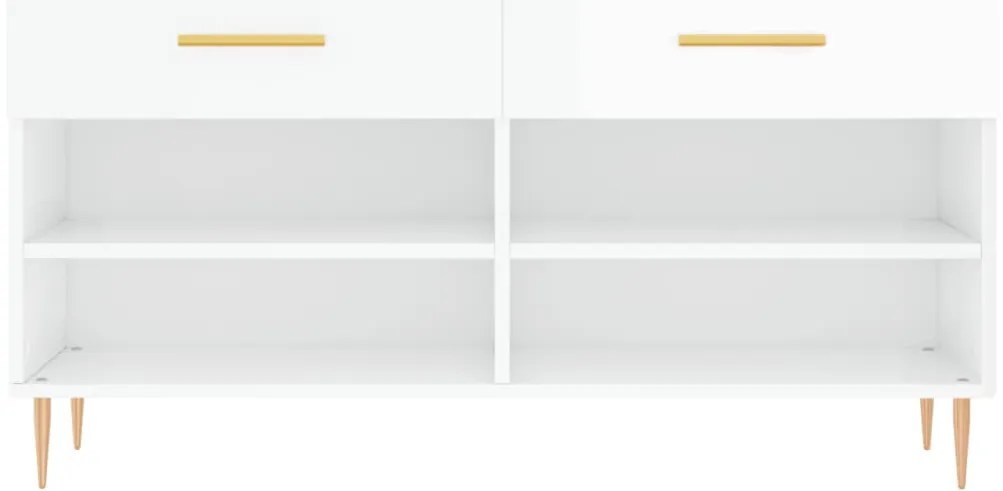 Banco sapateira 102x35x55 cm derivados madeira branco brilhante