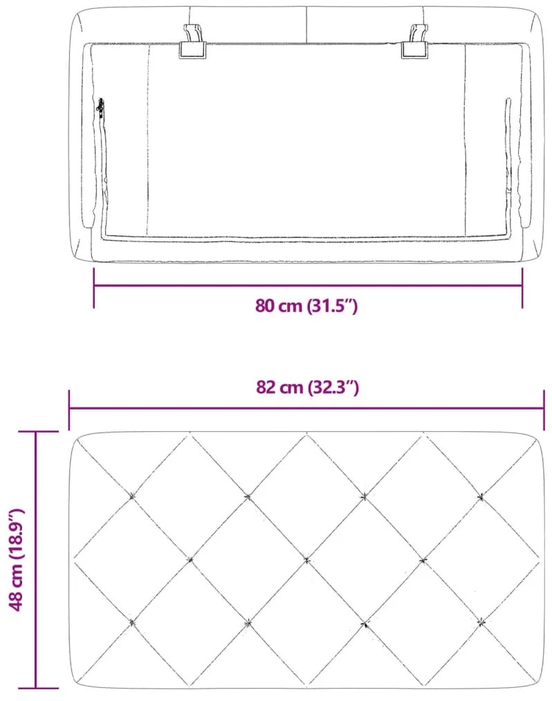 Almofadão de cabeceira 80 cm veludo azul