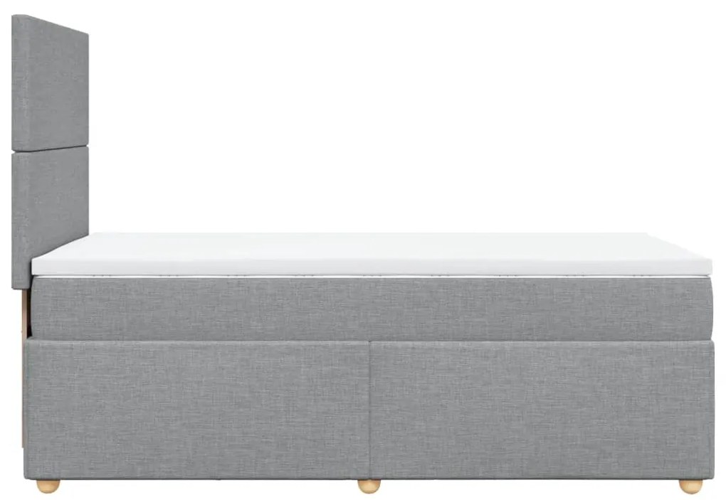 Cama com molas/colchão 90x190 cm tecido cinzento-claro