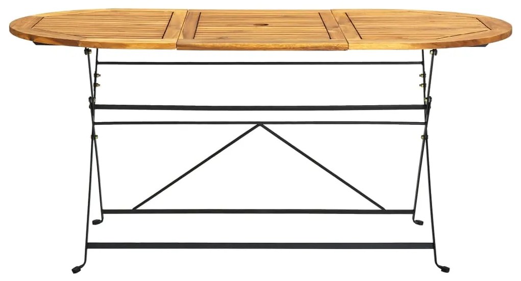 7 pcs conjunto dobrável de jantar p/ jardim acácia maciça