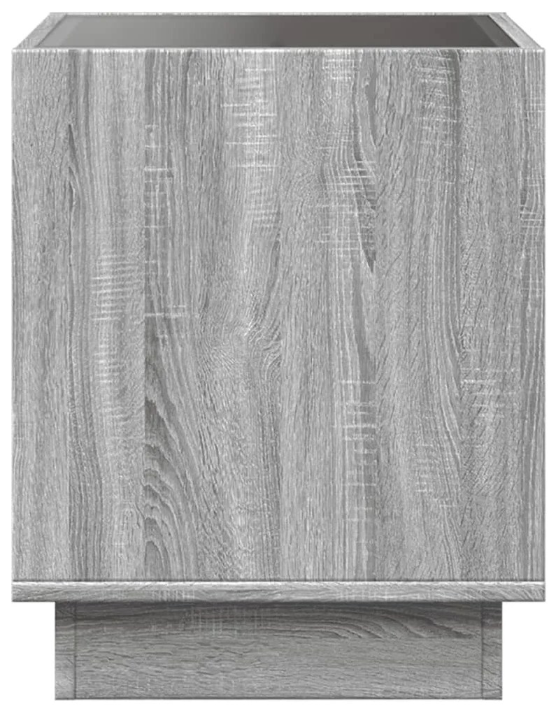 Mesa de cabeceira c/ LED Infinity 40x40x50 cm cinzento sonoma