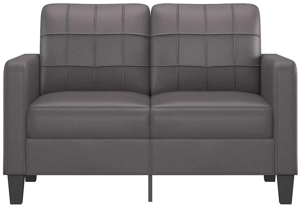 Sofá de 2 lugares 120 cm couro artificial cinza