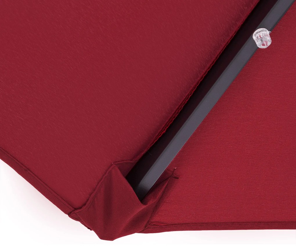 Guarda-sol LED Florida com proteção UV 80+ Ø300 x 250 cm Vermelho