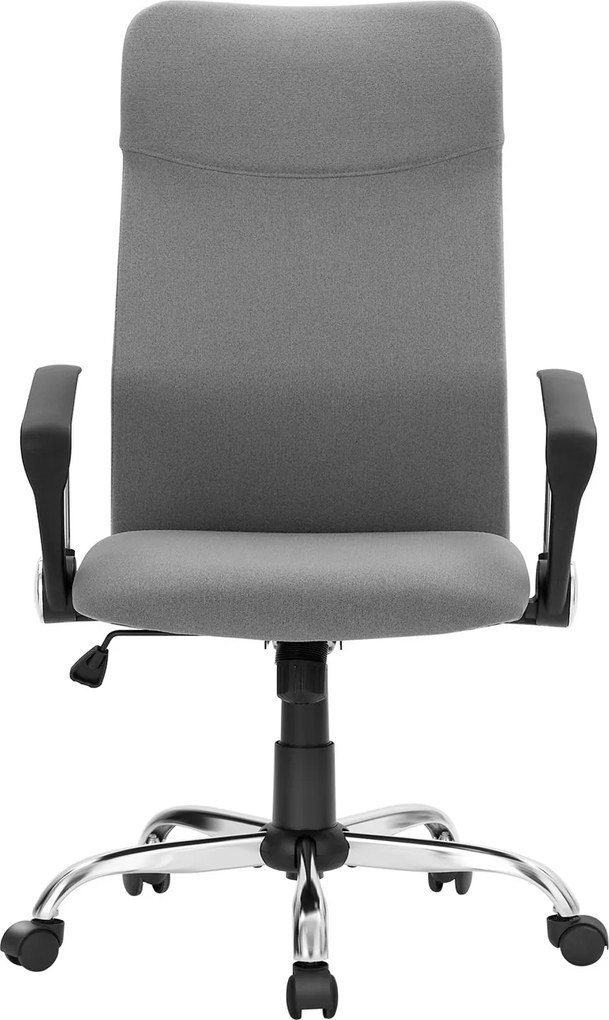 Cadeira de escritório com altura ajustável 58 x 59 x (114,7-122,7) cm, ergonómica e giratória, assento almofadado cinzenta