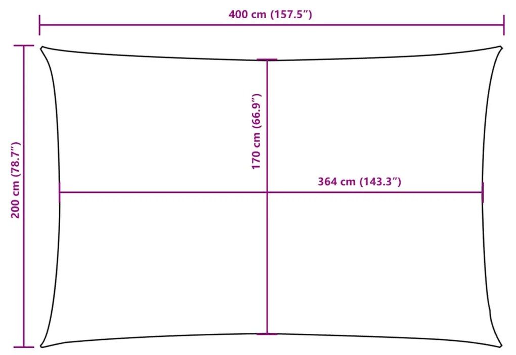 Guarda-Sol tecido Oxford retangular 2 x 4 m bege