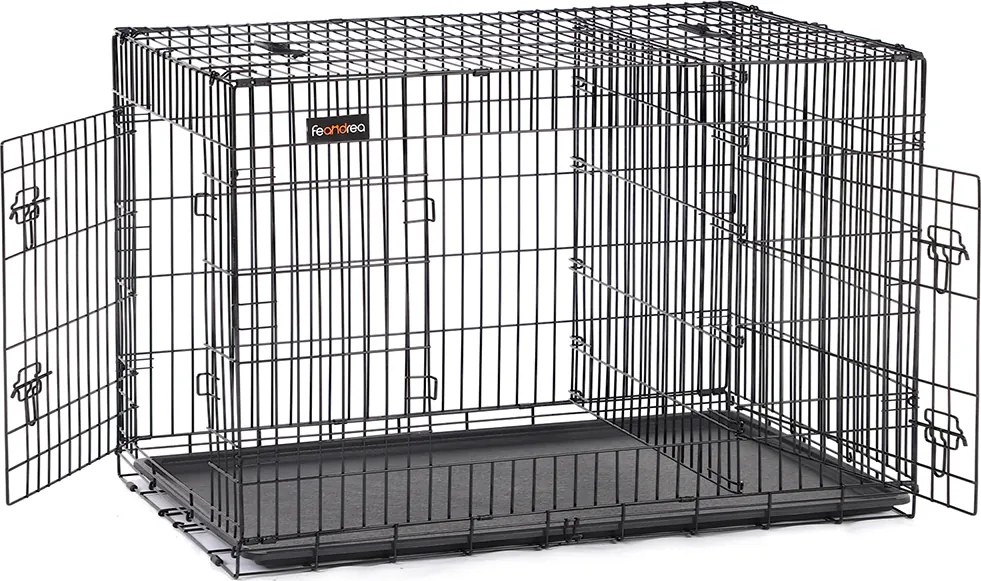 Gaiola para Cães 122 x 74,5 x 80,5 cm com 2 portas preto