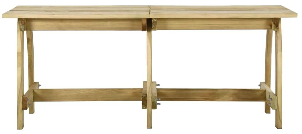 Mesa de jardim 220x74x75 cm madeira de pinho impregnada