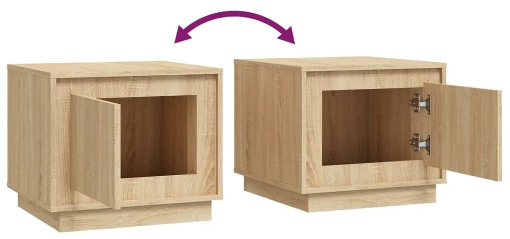 Mesa de centro 51x50x44 cm derivados madeira carvalho sonoma