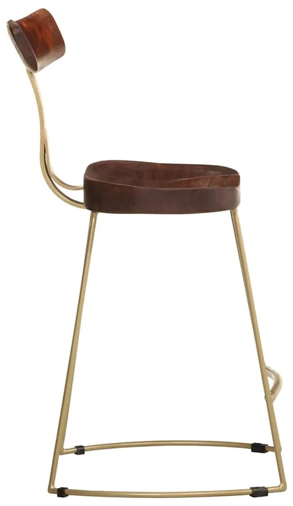 Bancos de bar 2 pcs 49x43x79 cm madeira de mangueira maciça