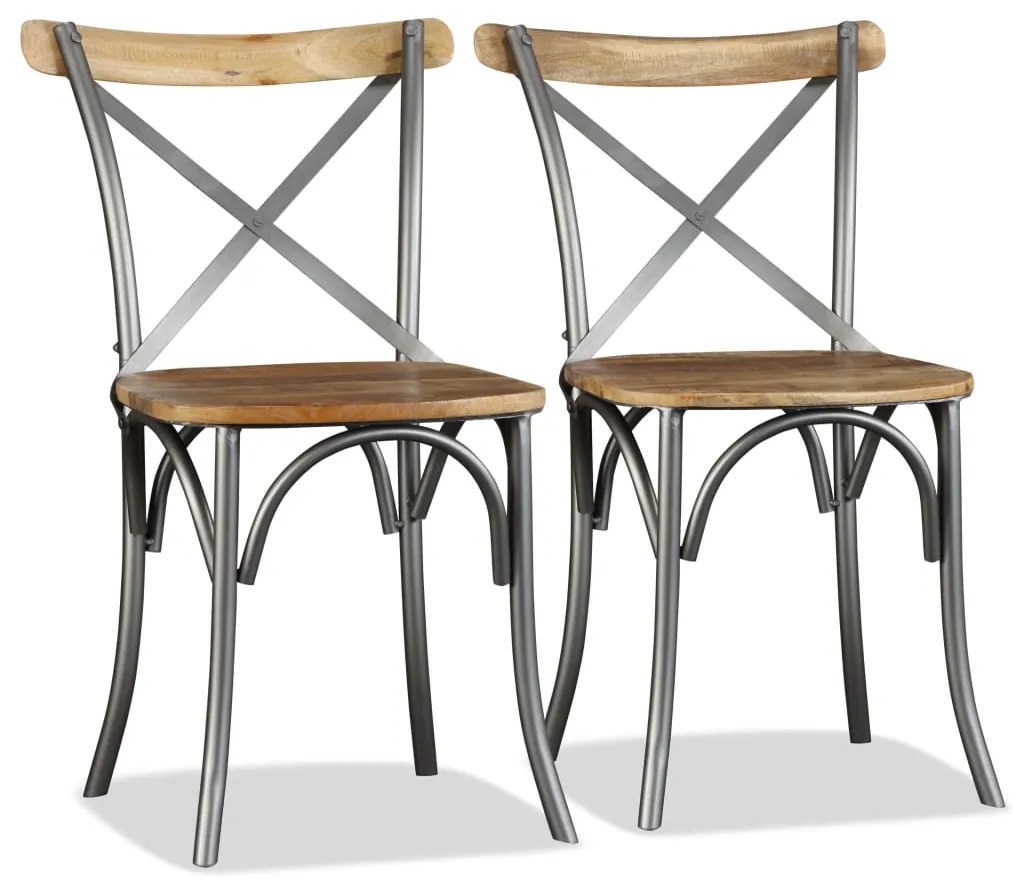 vidaXL Cadeiras de jantar 2 pcs madeira de mangueira maciça