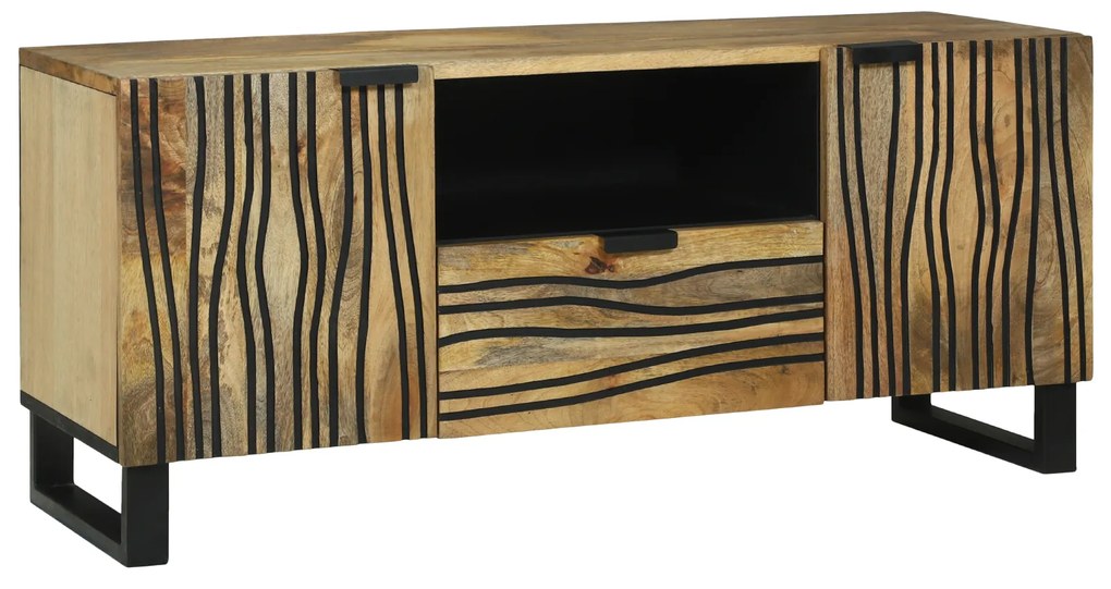 vidaXL Armário de TV - 105 x 33,5 x 46 cm, Feito de Madeira Sólida de Manga