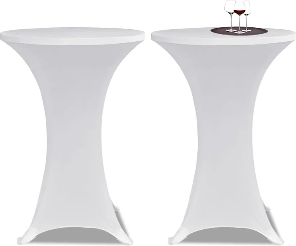 Cobertura de mesa, elástico, em branco, 2 peças Ø60
