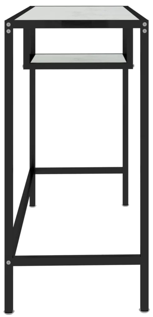 Mesa de computador vidro temperado 100x36x74 cm mármore branco