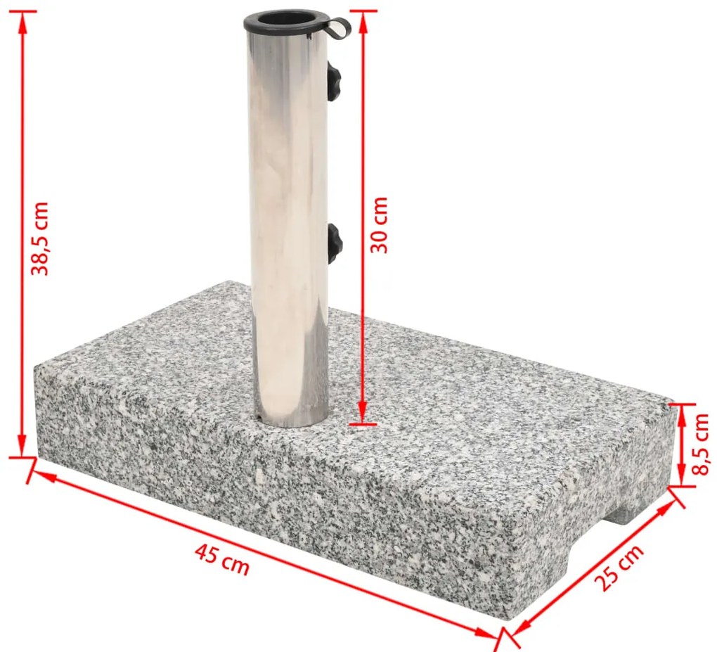Base para guarda-sol em granito retangular 25 kg