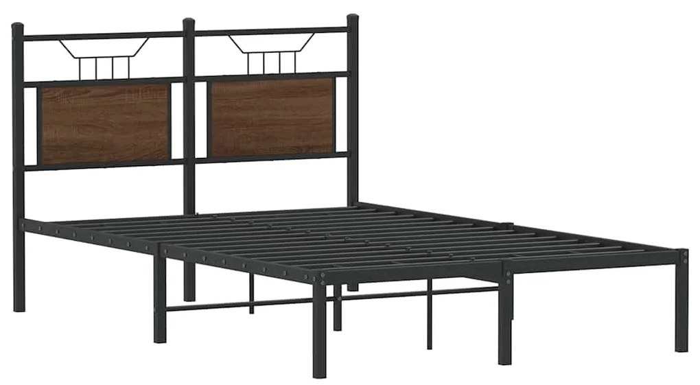 Estrutura cama s/ colchão derivados madeira carvalho castanho