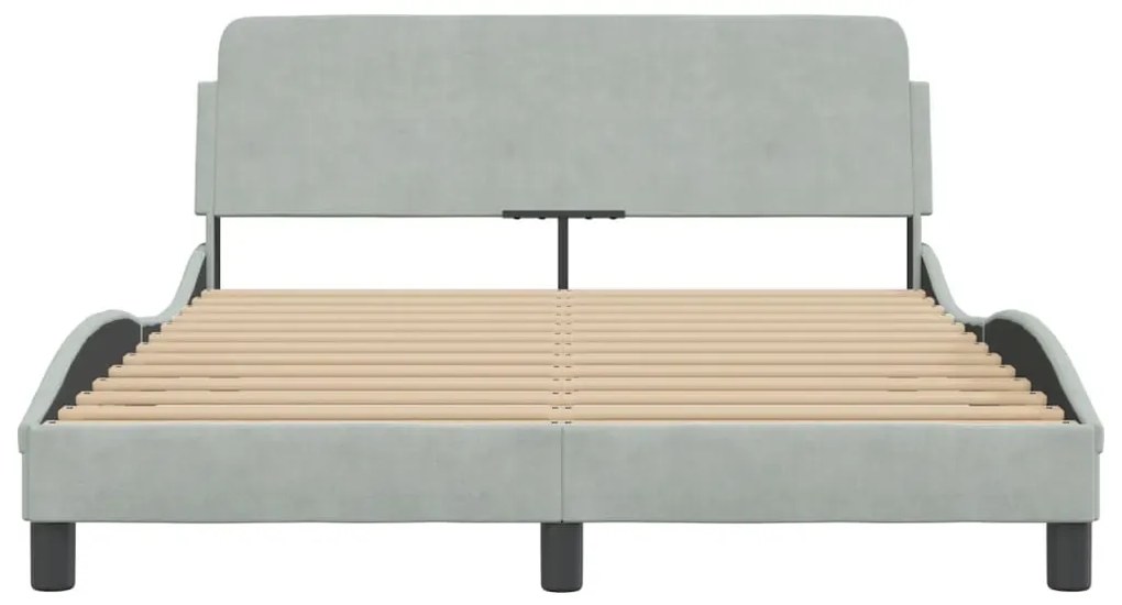 Estrutura de cama sem colchão 140x190 cm veludo cinzento-claro