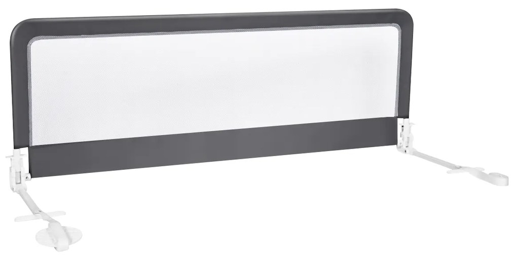 Barra de segurança para bebés para camas com altura ajustável 150 x 55 cm cinza