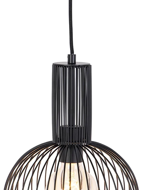 Candeeiro de suspensão design preto - Wire Whisk Design
