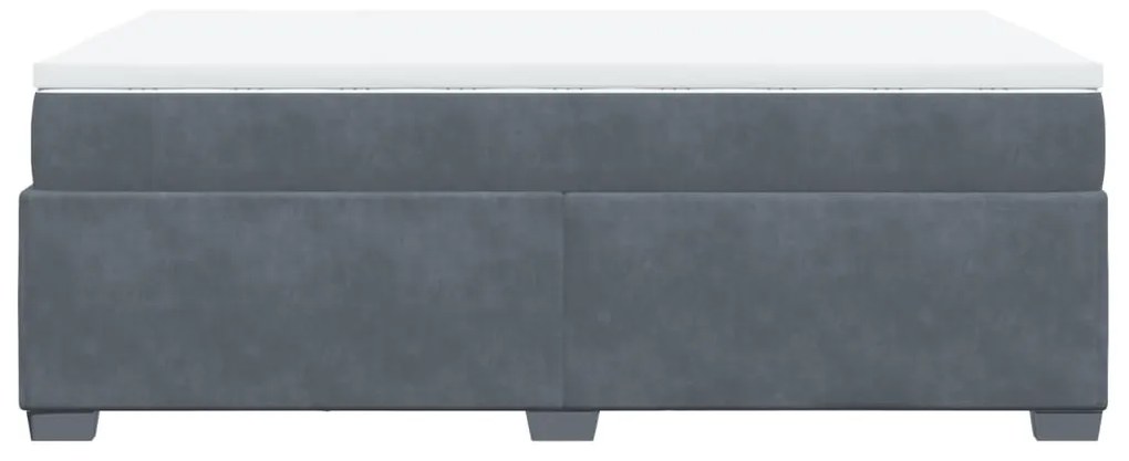 Cama boxspring com colchão 120x200 cm veludo cinzento-escuro