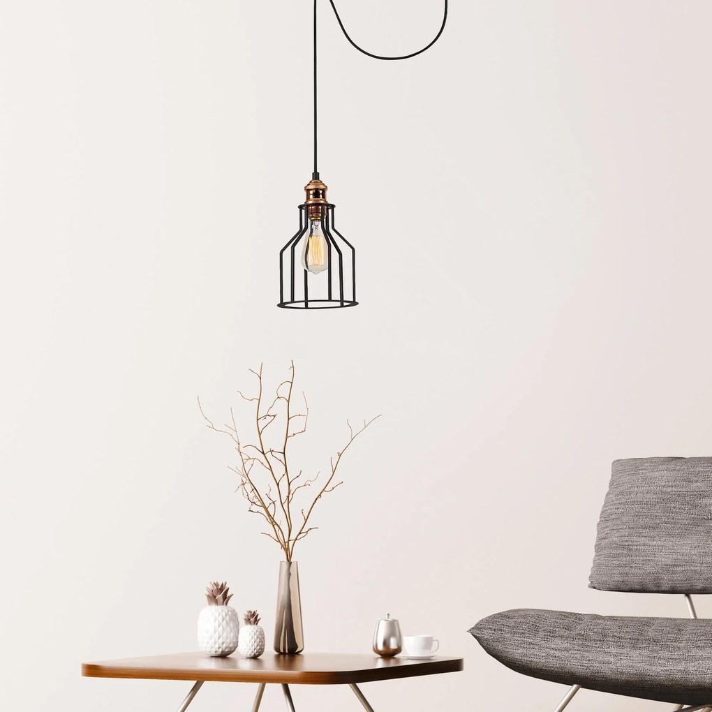 Candeeiro Alacati – Preto e Bronze – Diâmetro 54 cm x Altura 113 cm
