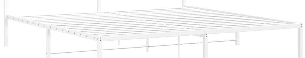 Estrutura de cama com cabeceira 180x200 cm metal branco