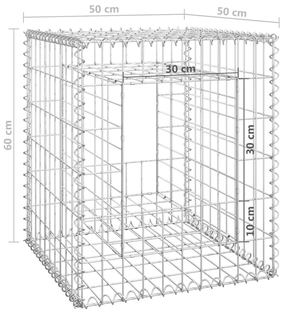 Postes/cestos gabião 2 pcs 50x50x60 cm ferro