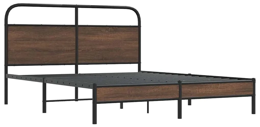 Estrutura cama s/ colchão derivados madeira carvalho castanho