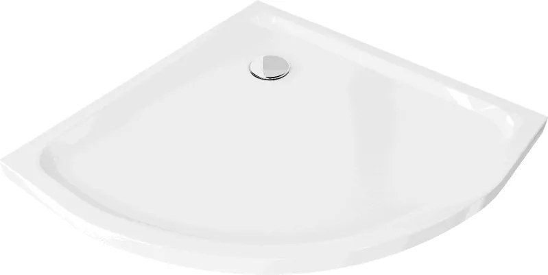 Mexen Flat base de duche semicircular slim 100 x 100 cm, branco, sifão cromado - 41101010