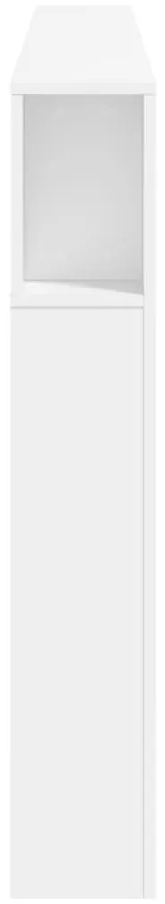 Cabeceira cama c/ LEDs 220x18,5x103,5 cm deriv. madeira branco