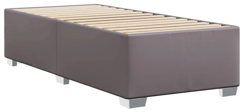 Estrutura de cama 80x200 cm couro artificial cinza