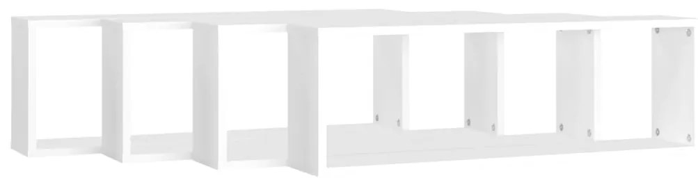 Estantes parede cúbicas 4pcs deriv. madeira 80x15x26,5cm branco