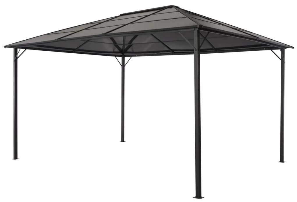 vidaXL Gazebo com telhado alumínio 4x3x2,6 m preto