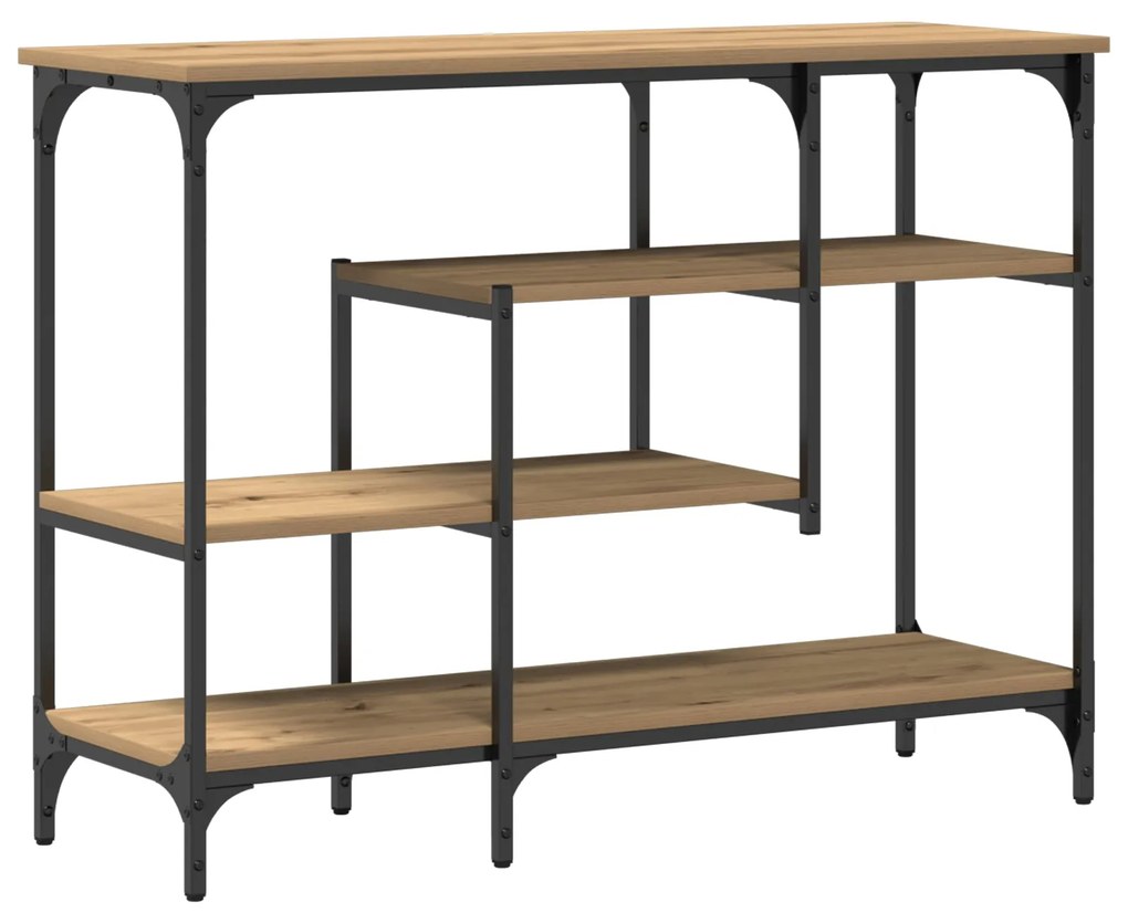 Mesa de Consola vidaXL Carvalho Artesanal 100x35x75 cm Madeira Engenha