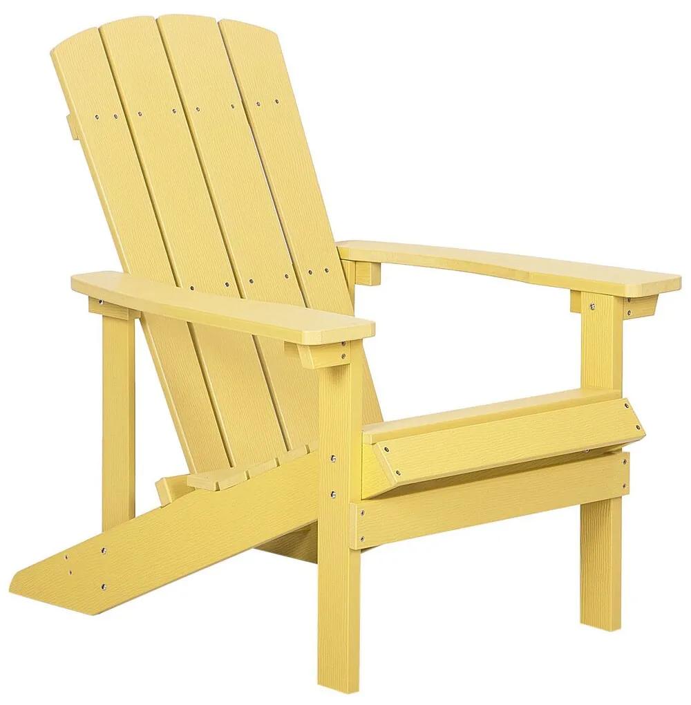 Cadeira de jardim amarela ADIRONDACK Beliani
