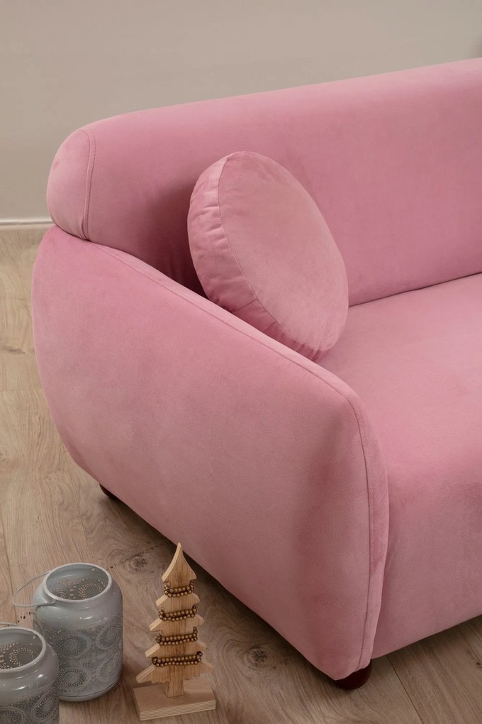 Sofá de 3 Lugares Eddy – Rosa Pó – 223 cm