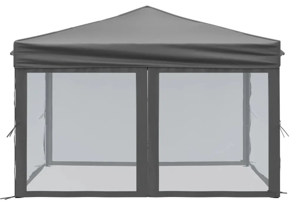 Tenda para festas dobrável com paredes laterais 3x3 m antracite