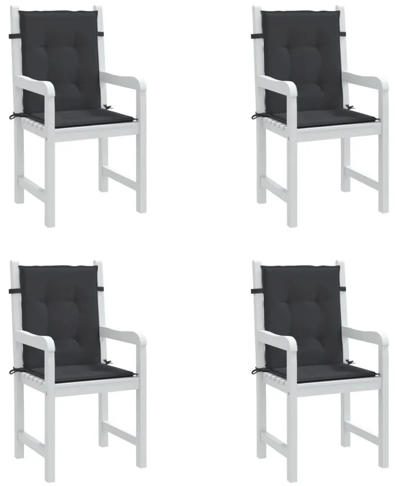 Almofadões lombares p/ cadeiras de jardim 4pcs oxford preto