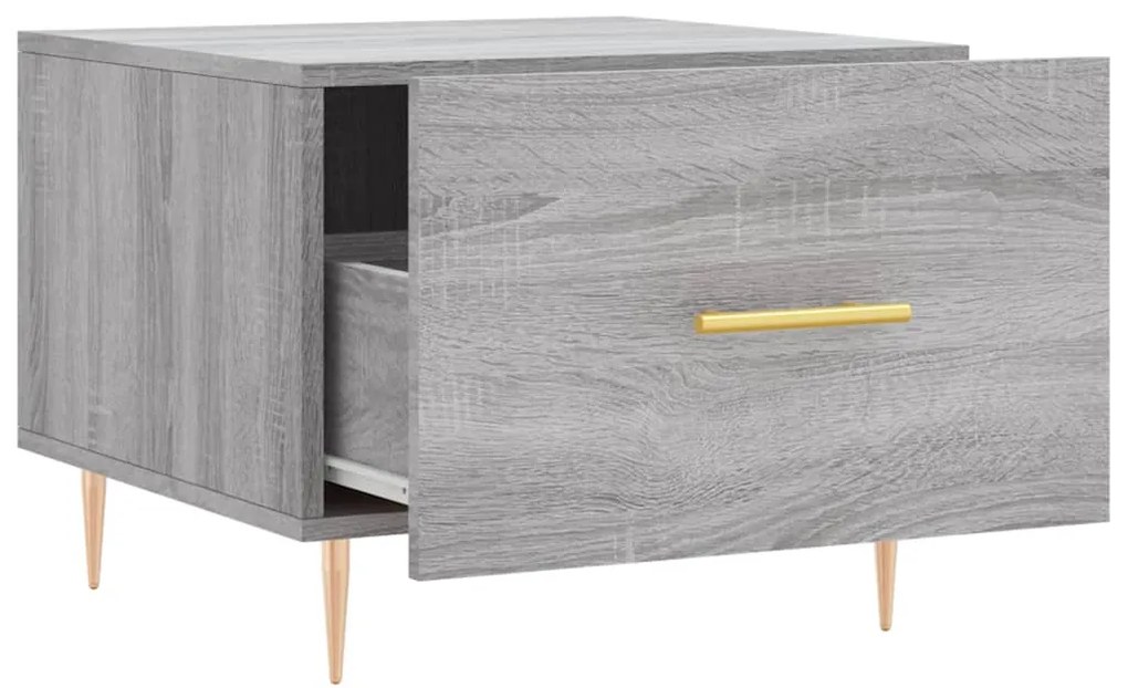 Mesas de centro 2 pcs 50x50x40 cm madeira proc. sonoma cinza