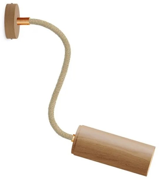 Fermaluce Flex 30 Candeeiro com mini rosácea de madeira e projetor com abajur Tub-E14