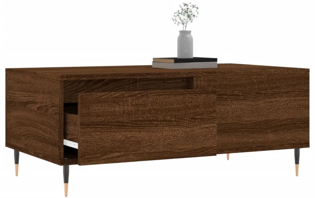 Mesa de centro 90x50x36,5cm derivados madeira carvalho castanho