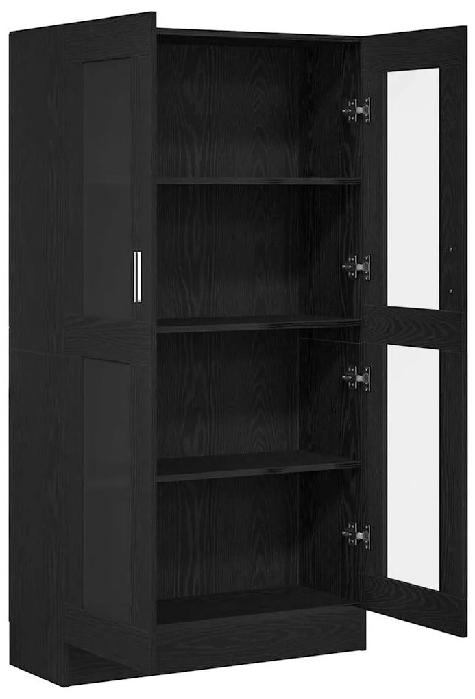 Estante de Livros vidaXL Preta em Carvalho 82,5x30,5x150 cm em Madeira