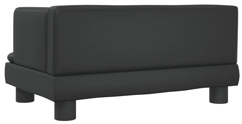 Sofá infantil 60x40x30 cm couro artificial preto
