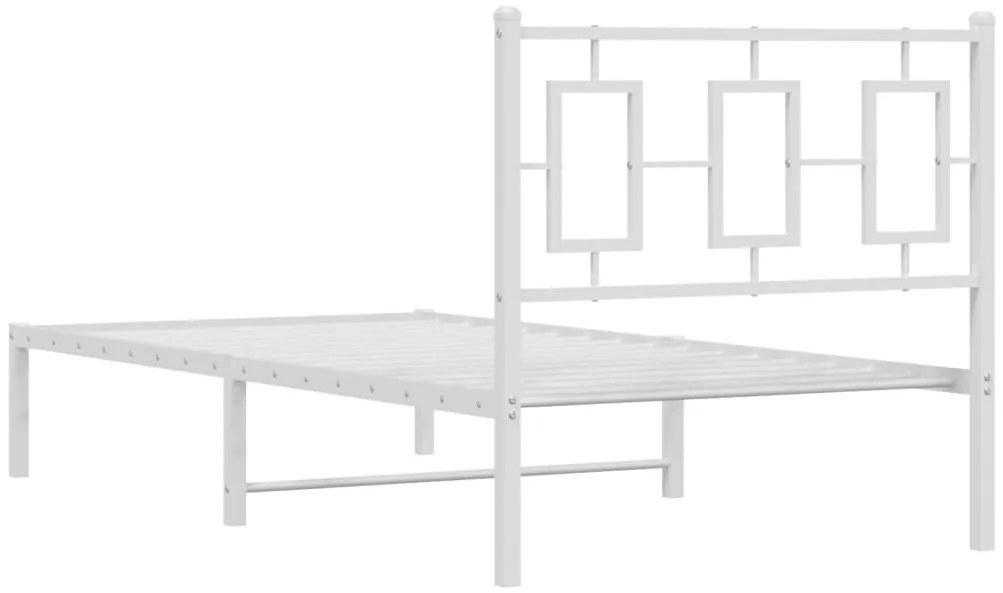 Estrutura de cama com cabeceira 90x200 cm metal branco