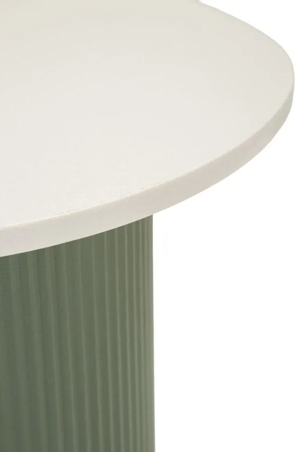 MESA DE APOIO EM MÁRMORE ARTIFICIAL FRANKFURT 40X42X45 CM VERDE E BRANCO
