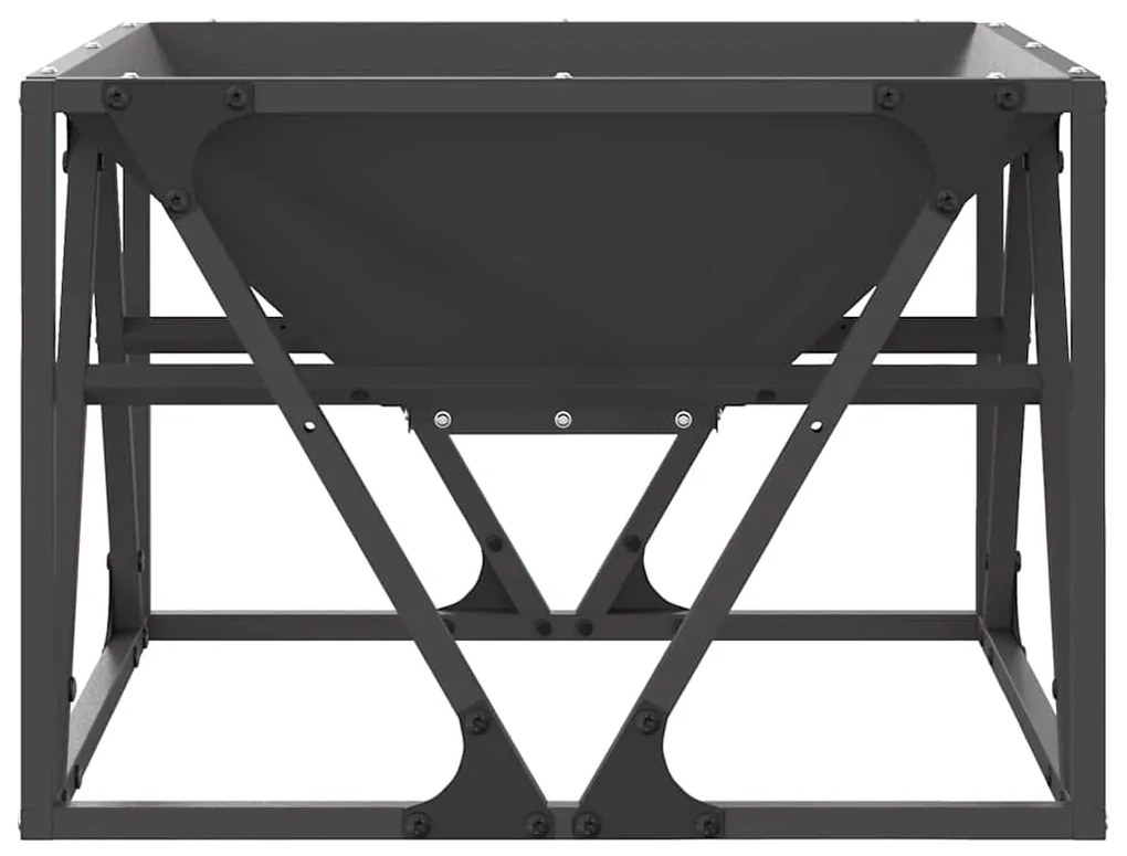 Fogueira Quadrada vidaXL Preta 50x50x35 cm Aço